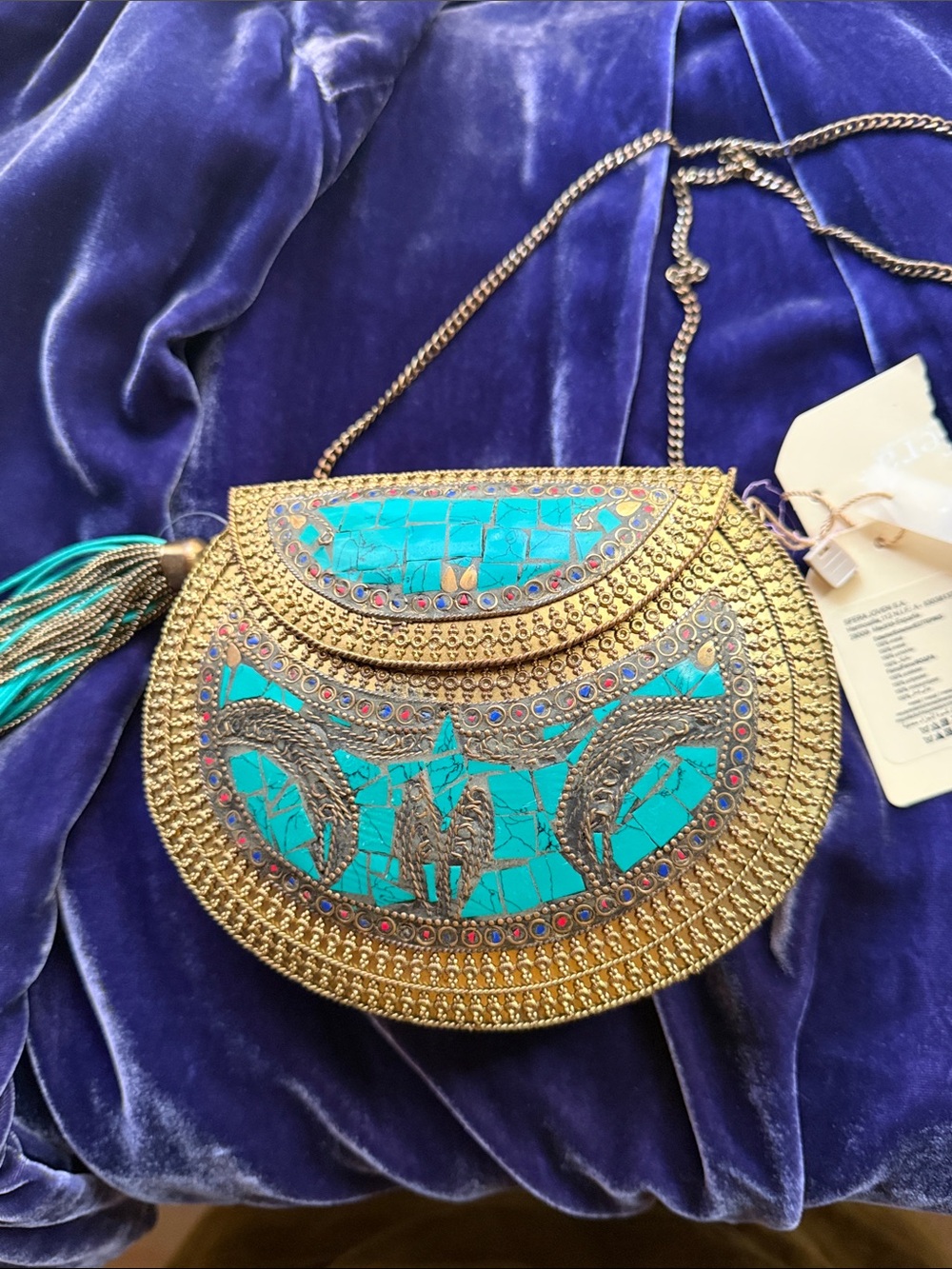 SFERA JOVEN jewelled metal Crossbody Purse New w Tags